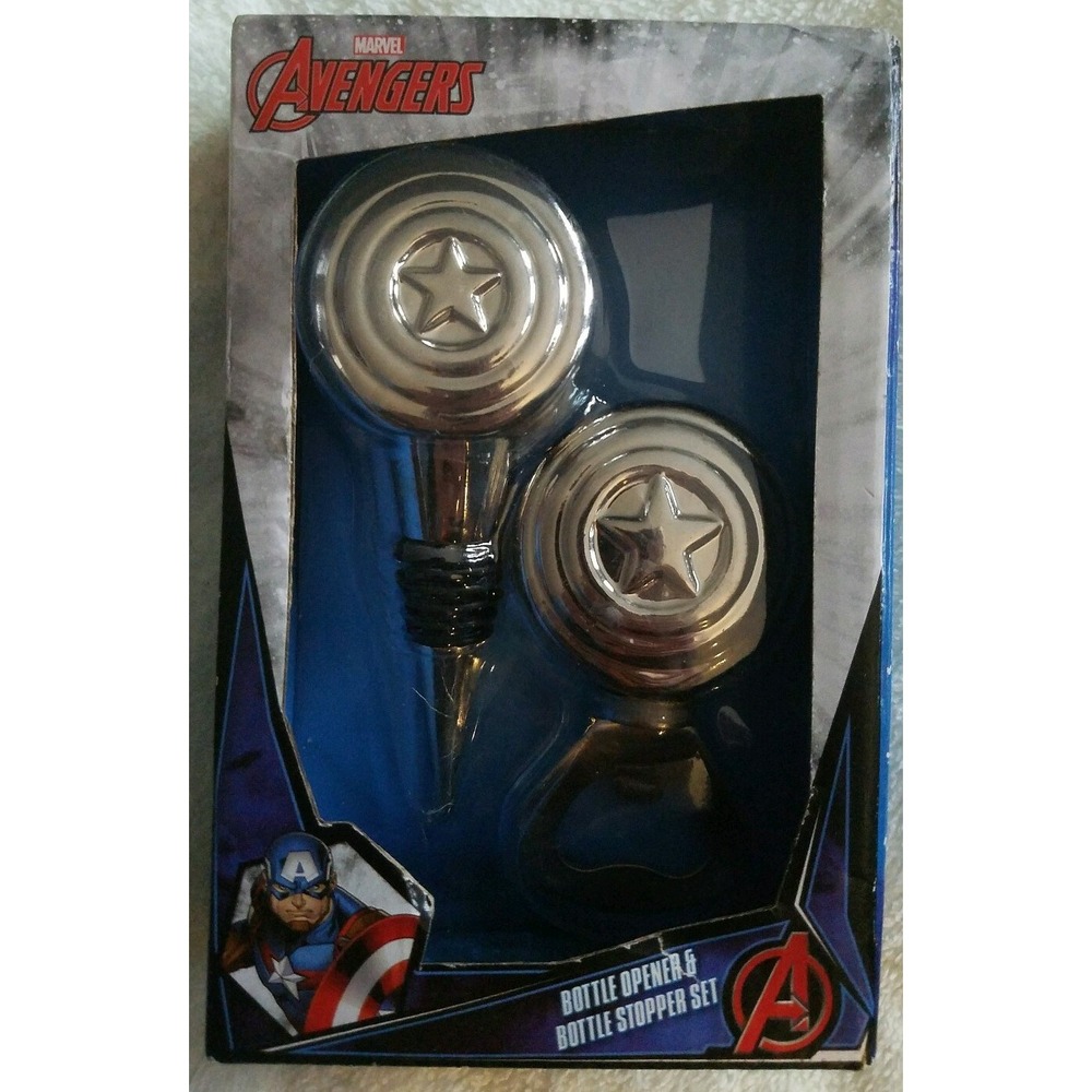 Marvel Avengers Bottle Opener and Bottle Stopper Set/ Perfect  Bartender Gift